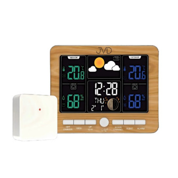 Rádiom riadená meteorologická stanica JVD RB6685.2, drevo